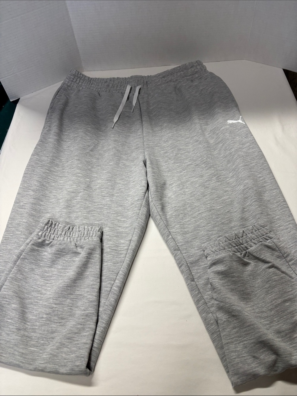 Puma Gray Heather Jogger Track Pants with Drawstring